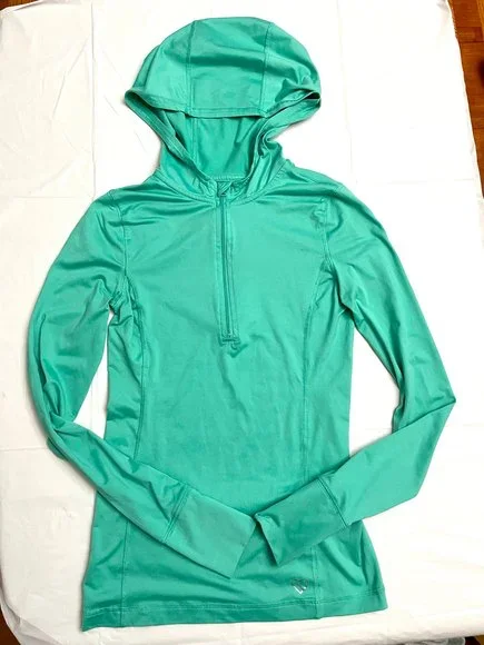 Live Love Dream Green Long Sleeve Hoodie Workout Shirt Size XS - Picture 1 of 11